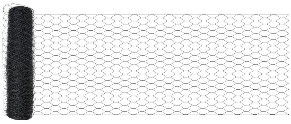 Postes de Cerca vidaXL 11 pcs U-Channel Cinza 60 cm Aço, Cerca Hexagon