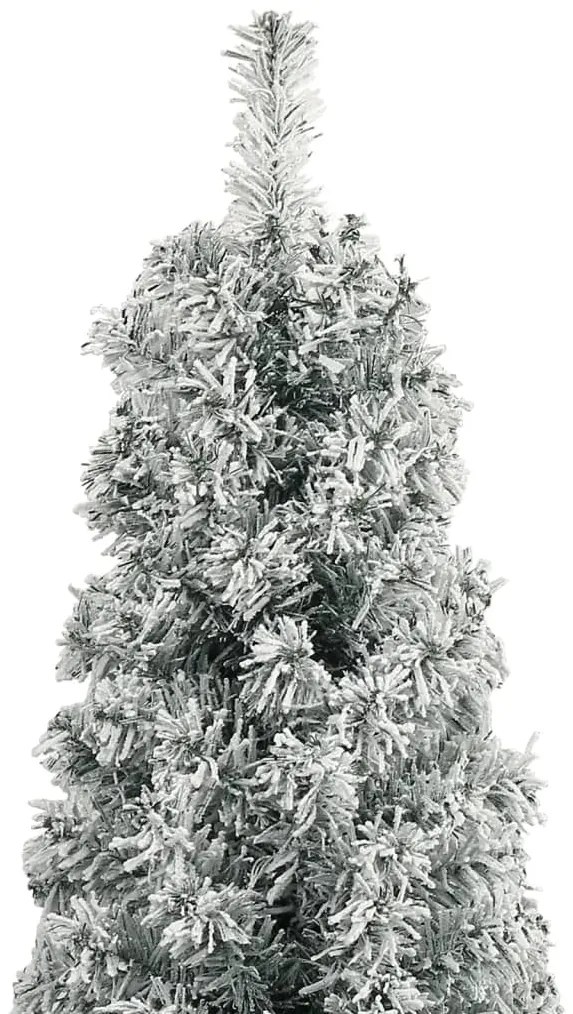 Árvore de Natal fina c/ suporte e flocos de neve 300 cm PVC