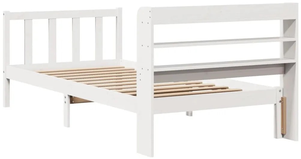 Cama sem colchão 90x200 cm madeira de pinho maciça branco