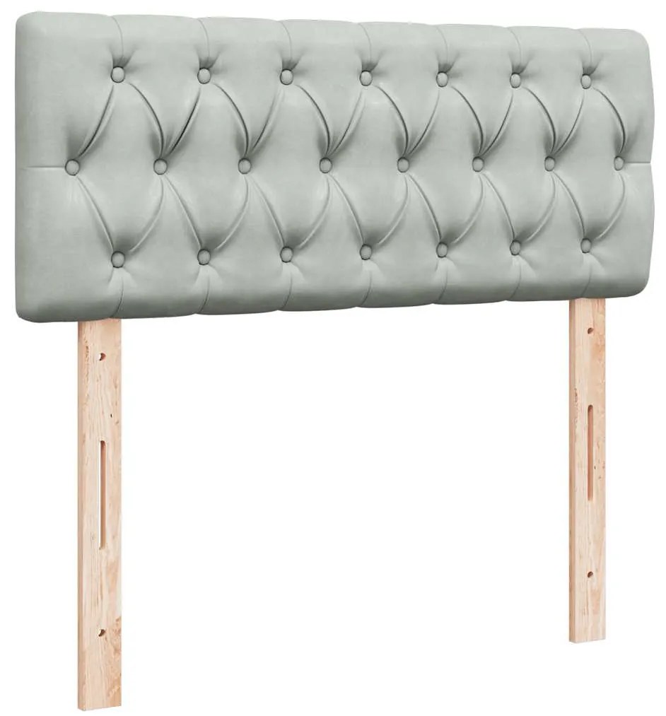 Cama boxspring com colchão 120x190 cm veludo cinzento-claro