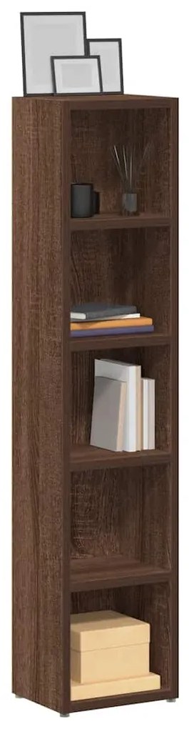 Armários para CDs 2 pcs 21x16x93,5cm derivados madeira castanho