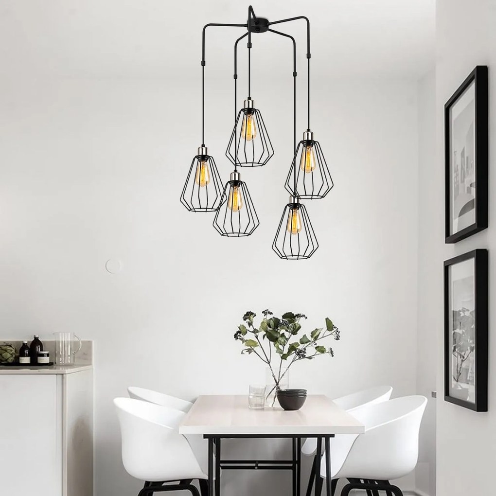 Candeeiro de Teto Kese – Preto – Diâmetro 68 cm