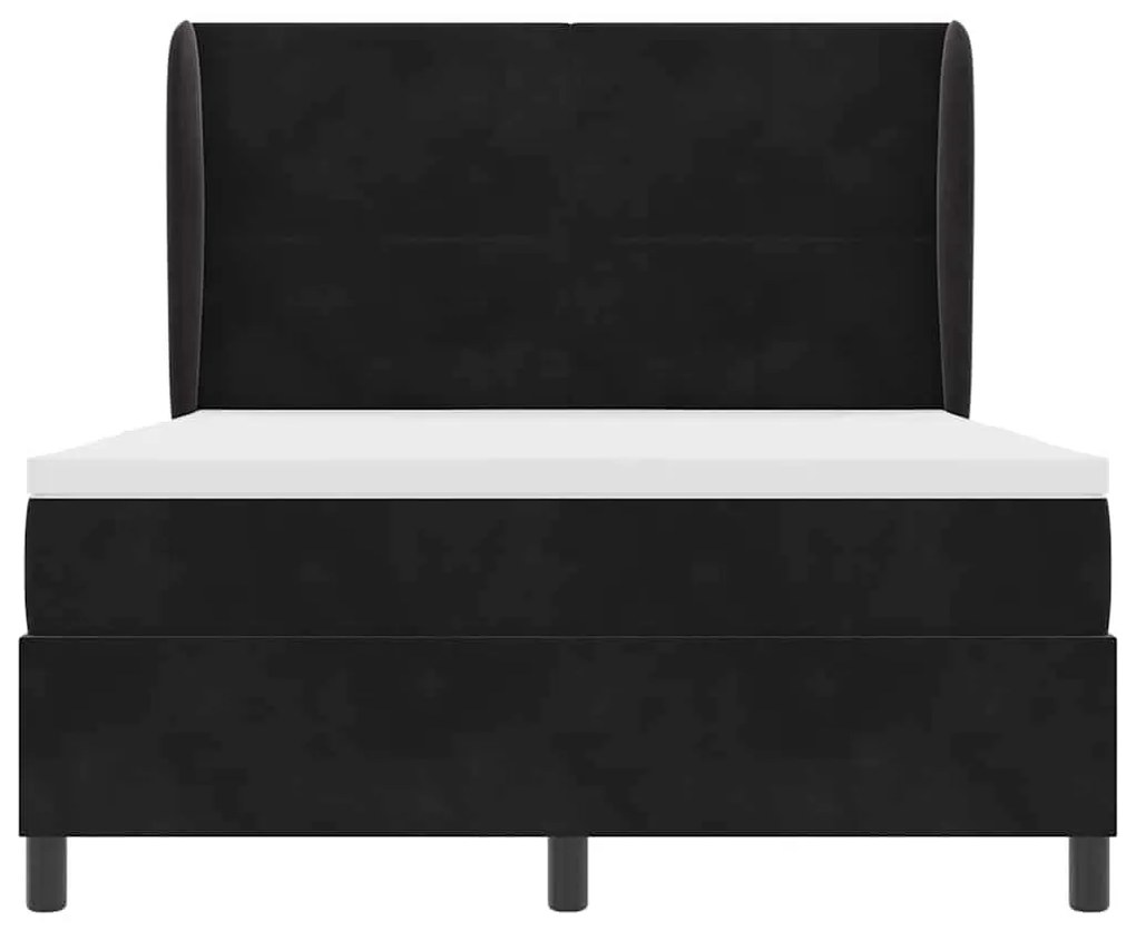 Cama Box com colchão preto 140 x 200 cm em veludo