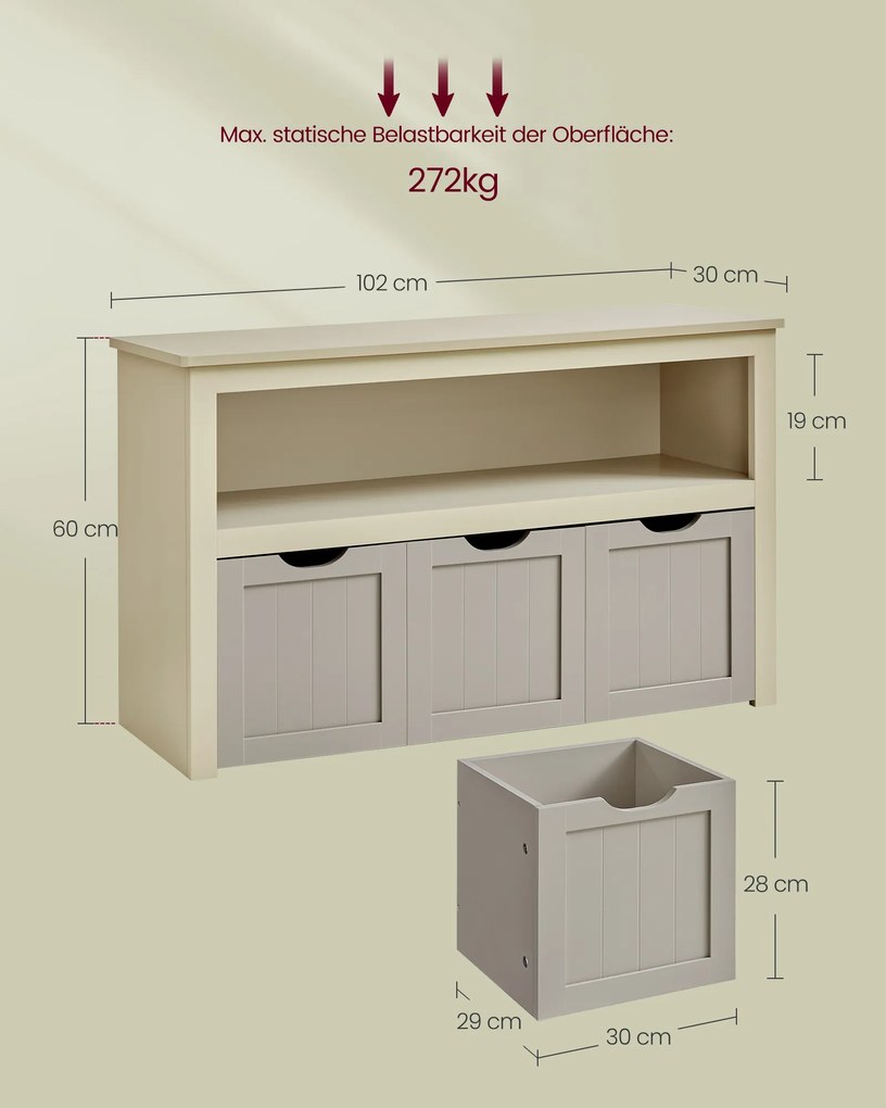 Estante para crianças com Rodas 30 x 102 x 60 cm bege areia