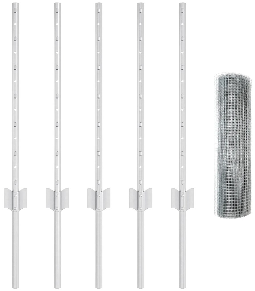 Conjunto de Cerca de Jardim Conjunto de 2 Aço galvanizado