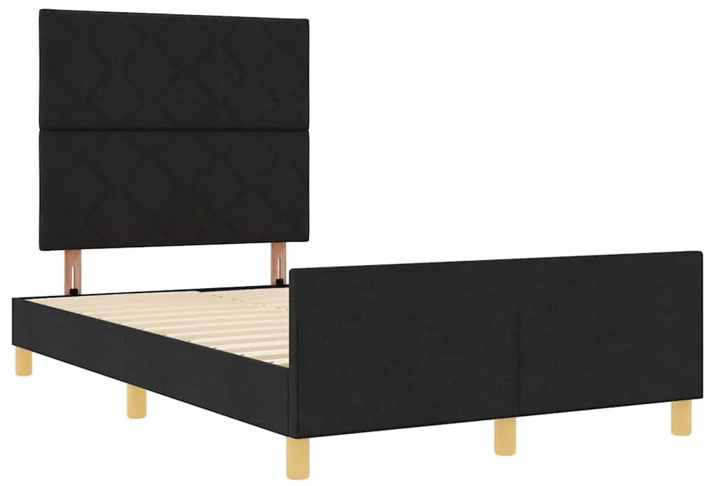 Estrutura de Cama de Tecido Preto vidaXL 120x190 cm