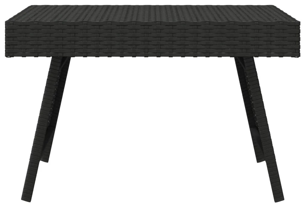 Mesa de apoio dobrável 60x40x38 cm vime PE preto