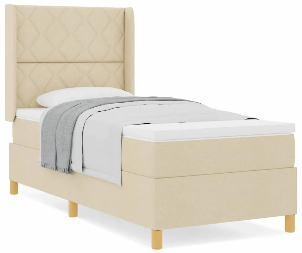 Cama Box com Colchão Creme - 90x200 cm
