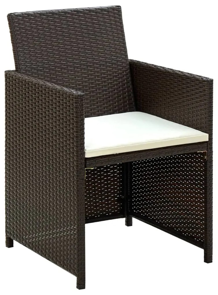 Conjunto de sofá para jardim 8 pcs vime PE castanho