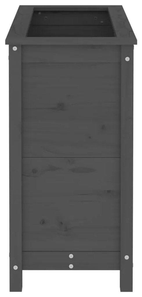 Vaso/floreira de jardim 82,5x40x78 cm pinho maciço cinzento