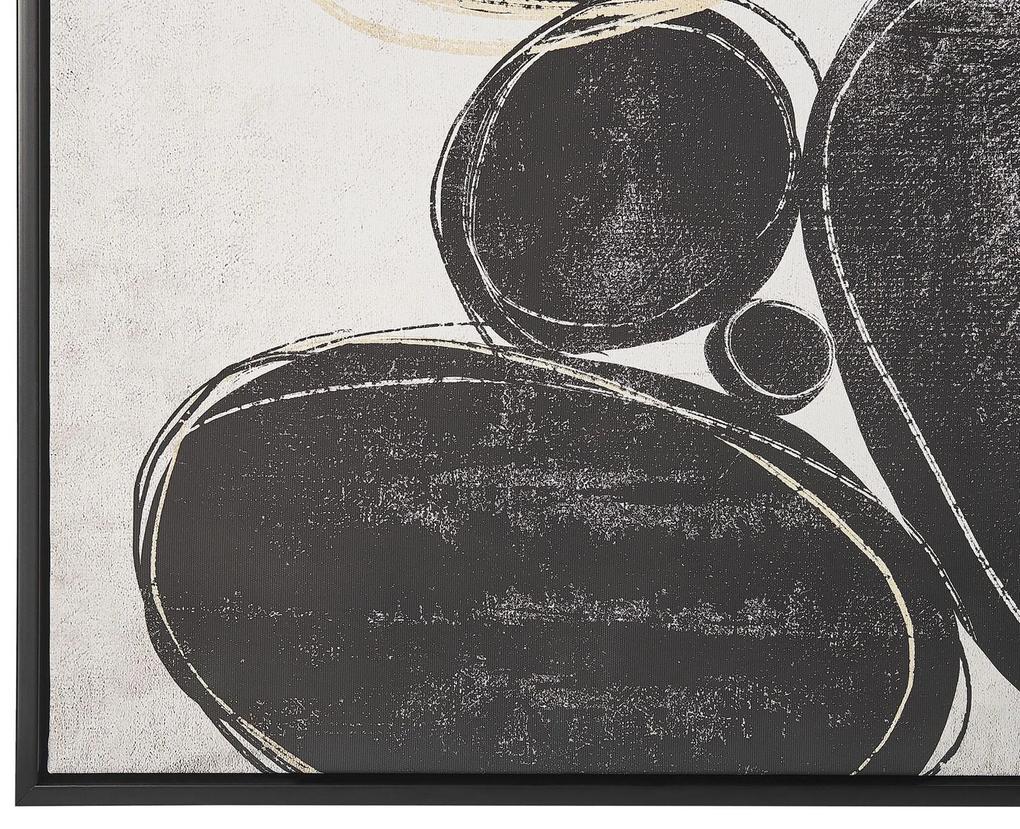 Quadro com motivo abstrato em preto e branco 63 x 93 cm LONIGO Beliani