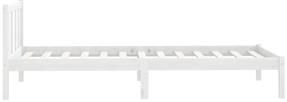Estrutura de cama 100x200 cm madeira pinho maciço branco