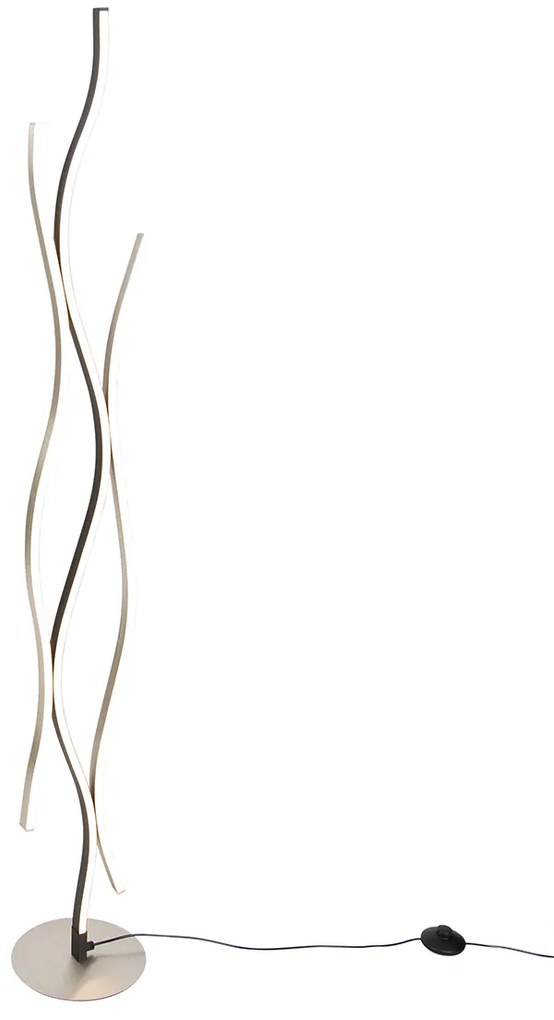 Candeeiro de pé de design preto com prata incl. LED regulável - Blaze Design