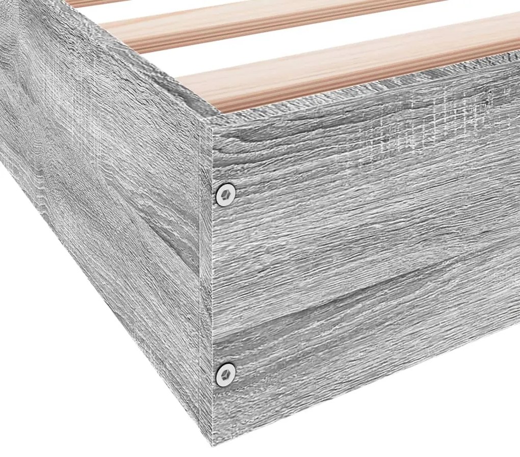 Estrutura de cama 150x200 cm derivados de madeira cinza sonoma