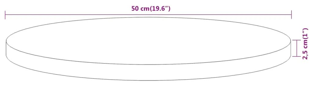 Tampo de mesa redondo Ø50x2,5 cm madeira de acácia maciça