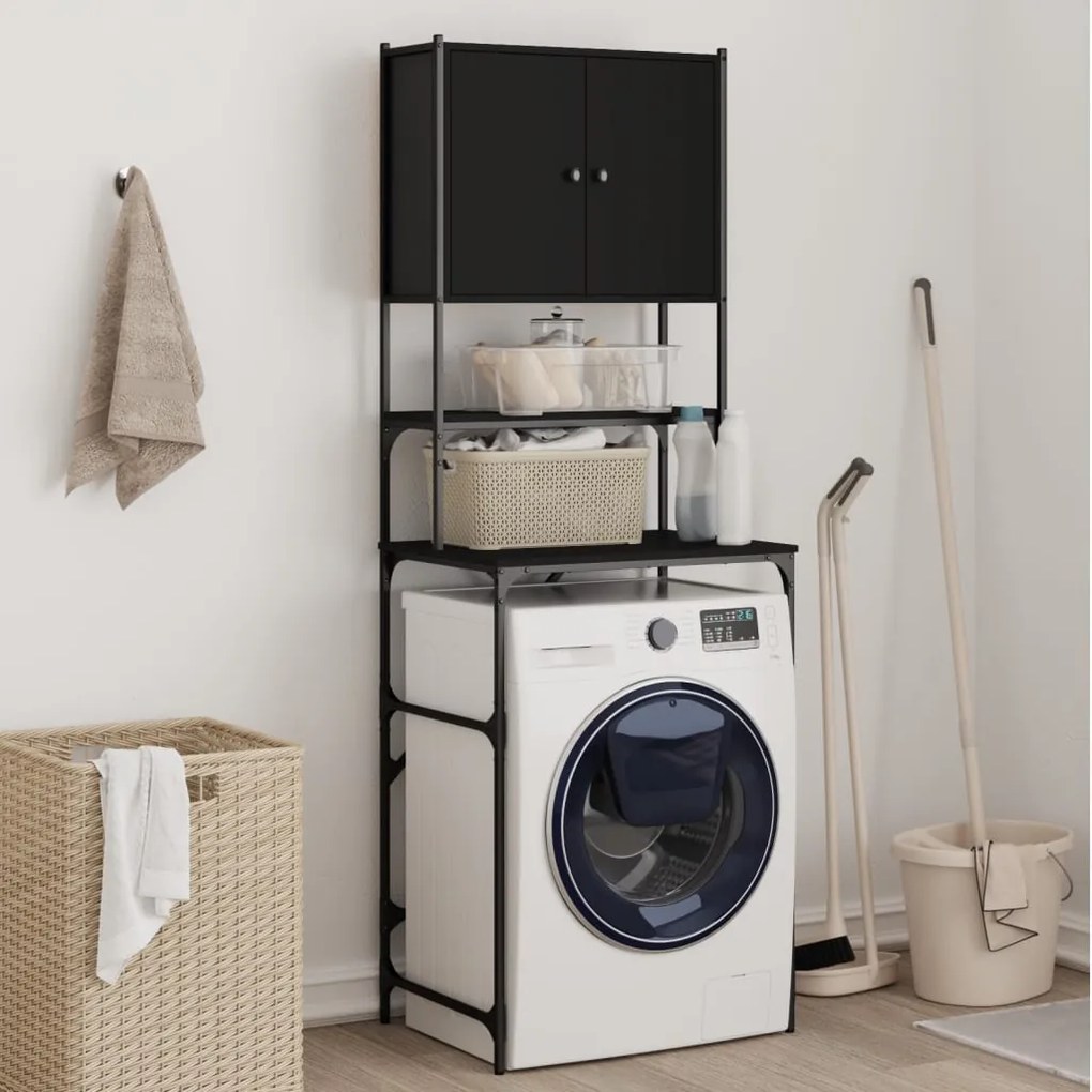 vidaXL Armário máquina de lavar roupa 68x48,5x194 cm preto