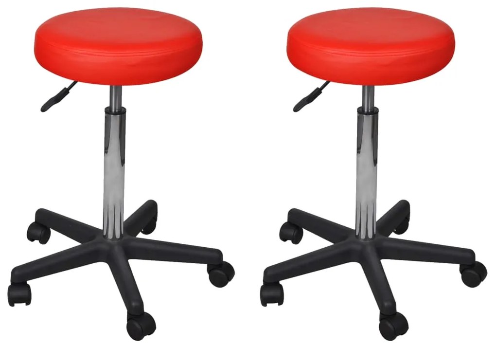 277177 vidaXL Bancos de escritório 2 pcs 35,5x84 cm couro artificial vermelho
