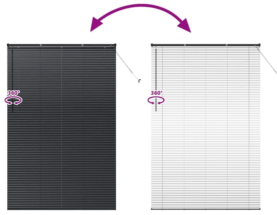 Persiana de Janela com cortinas Outros Manual Preto 140 x 220 cm Alumí