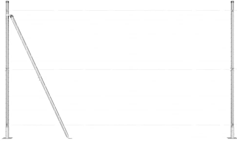 Postes de Cerca com Bases - 52 Peças - Ø32mm - 88,5cm - Aço Galvanizad