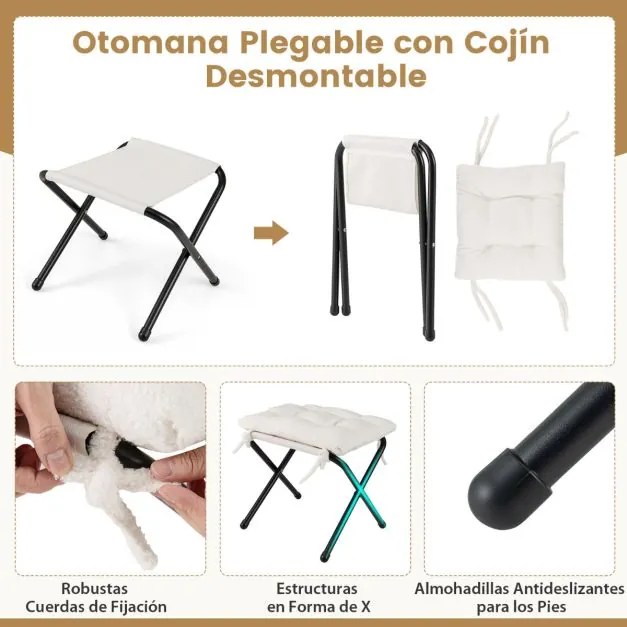 Poltrona com pufe moderna com apoio de pés rebatível Apoio de cabeça rebatível Almofada de apoio de braços Cadeira estofada para sala de estar Quarto