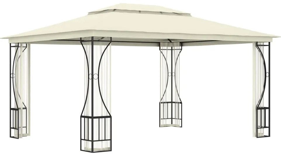 Gazebo com redes 300x400x265 cm creme