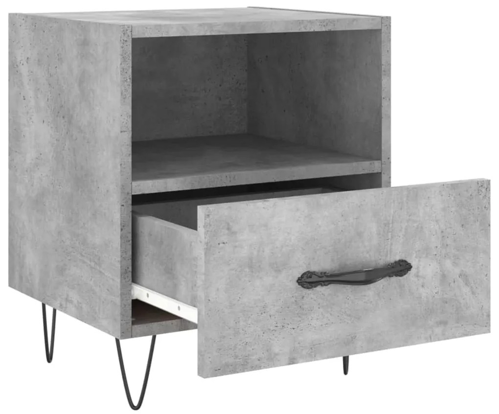 Mesa de cabeceira derivados de madeira cinza cimento