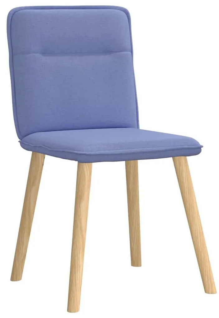 Cadeiras de jantar 6 pcs Jeans Tecido Azul