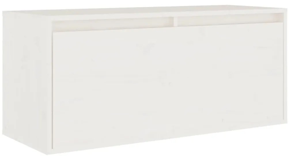 Móveis de TV 5 pcs madeira de pinho maciça branco