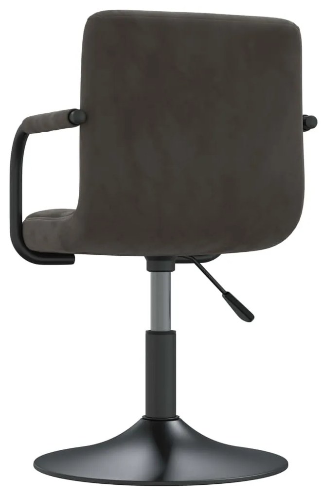 Cadeiras de jantar giratórias 2 pcs veludo cinzento-escuro
