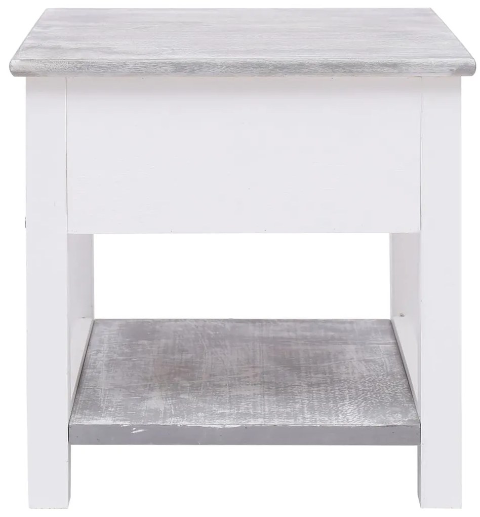 Mesa de apoio 40x40x40 cm madeira de paulownia cinzento