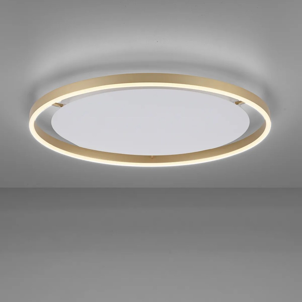 Candeeiro de teto em latão 60 cm com LED regulável em 3 níveis - Zlatan Moderno