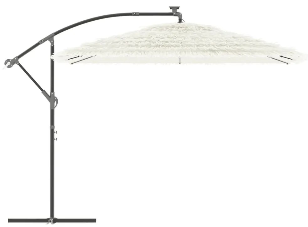 Guarda-sol de jardim com poste de aço 290x290x238 cm branco