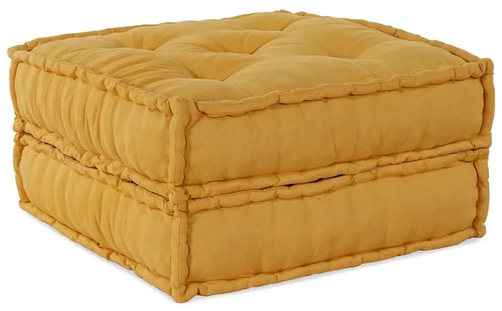 vidaXL Pufe modular 70x70x36 cm tecido amarelo
