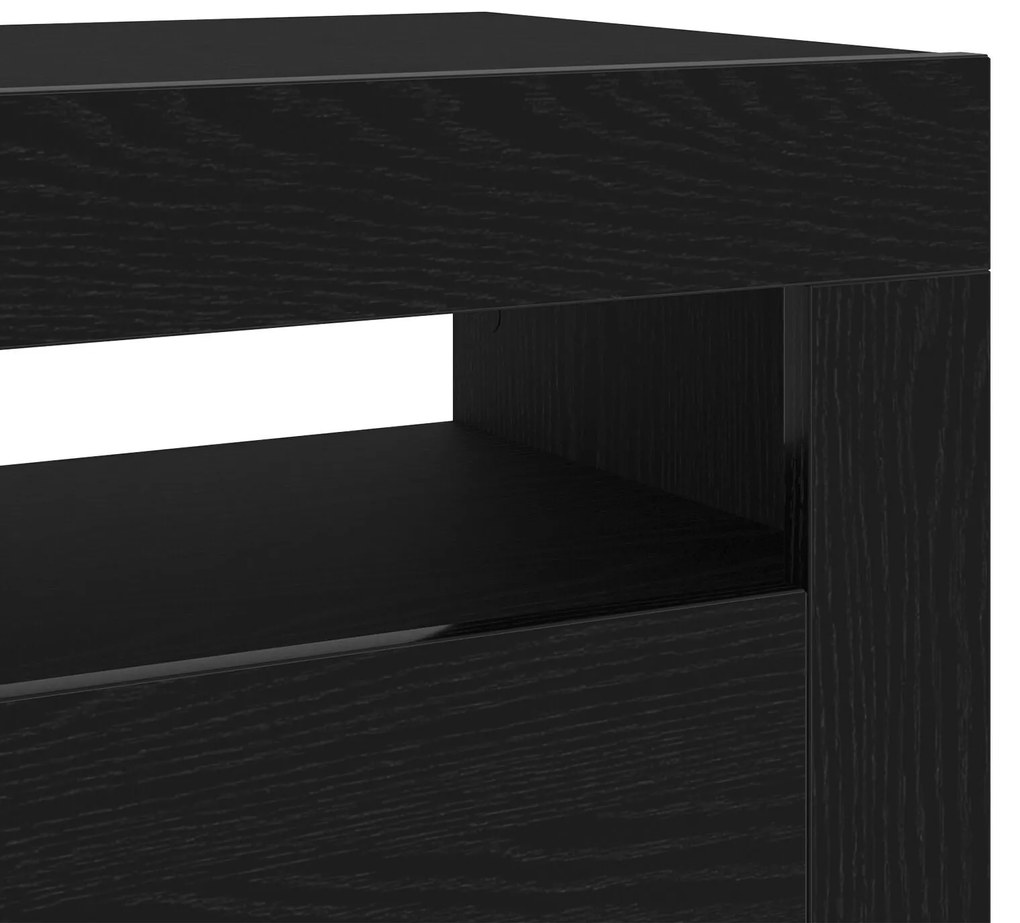 Estante para TV vidaXL com LED Carvalho Preto 120x35x40 cm Madeira de
