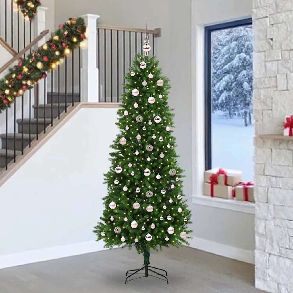vidaXL Árvore de Natal com 300 LEDs com suporte Verde 240 cm PE