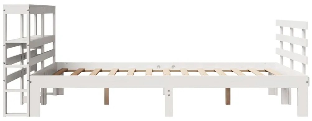 Estrutura de cama c/ cabeceira 150x200 cm pinho maciço branco