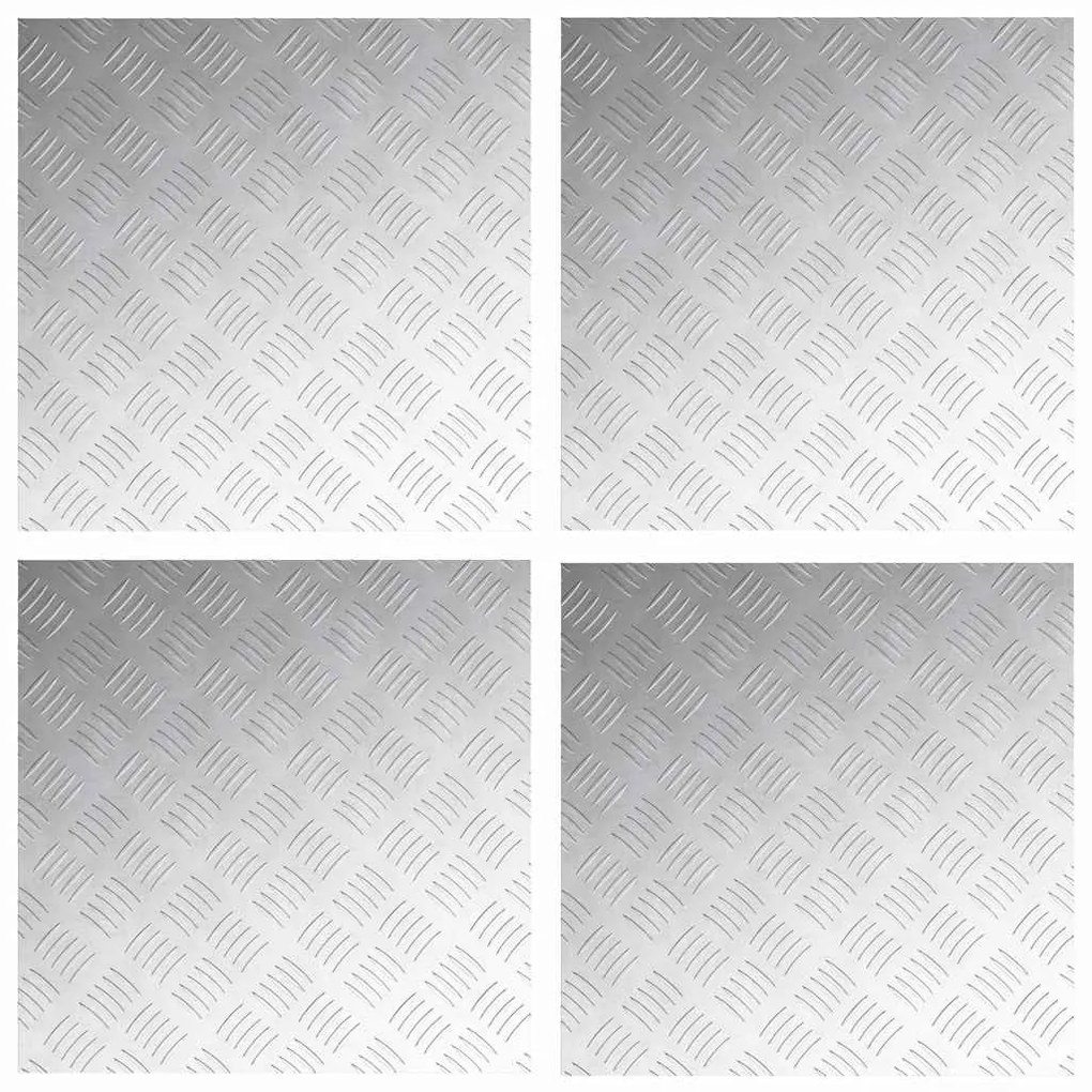Placas de Alumínio Texturizadas 4 pcs Antiderrapante 50x50 cm