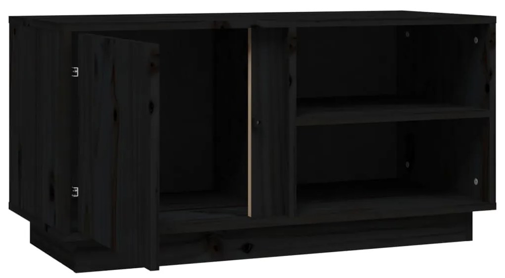 Móvel de TV 80x35x40,5 cm madeira de pinho maciça preto