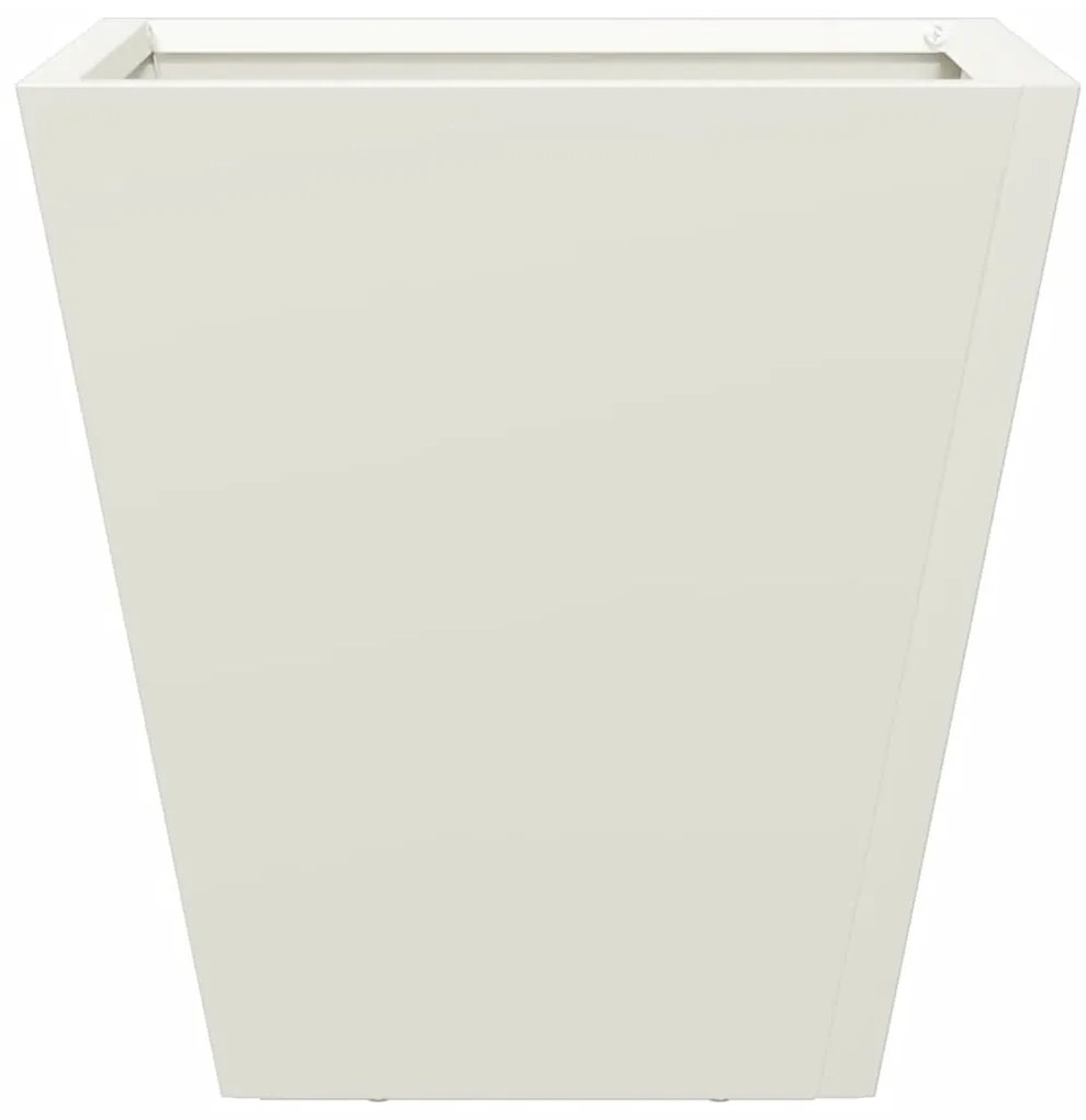 Vaso/floreira de jardim 30x30x30 cm aço branco