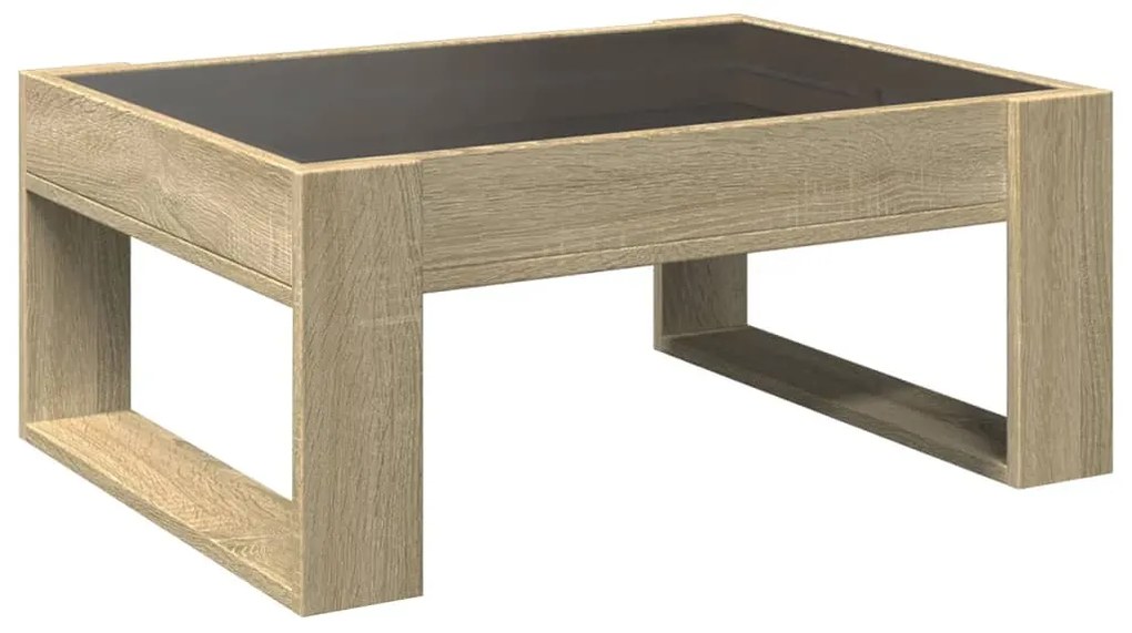 Mesa de centro luzes LED Infinity 70x53x30 cm carvalho sonoma