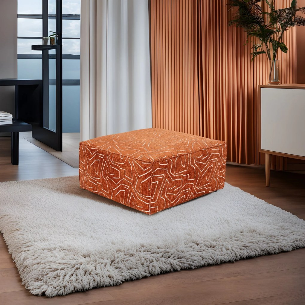 Pouffe Lora – Laranja – 85x85x40 cm