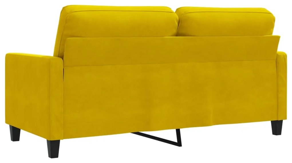 Sofá de 2 lugares veludo 140 cm amarelo
