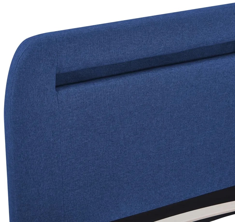 Estrutura de cama com LED em tecido 160x200 cm azul