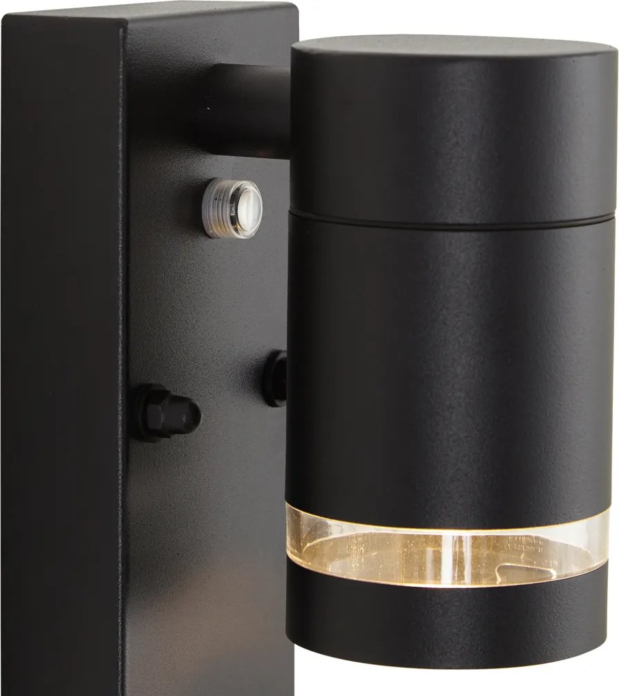 Candeeiro de Parede Exterior Moderno Preto IP44 com Sensor Crepuscular - Ensam