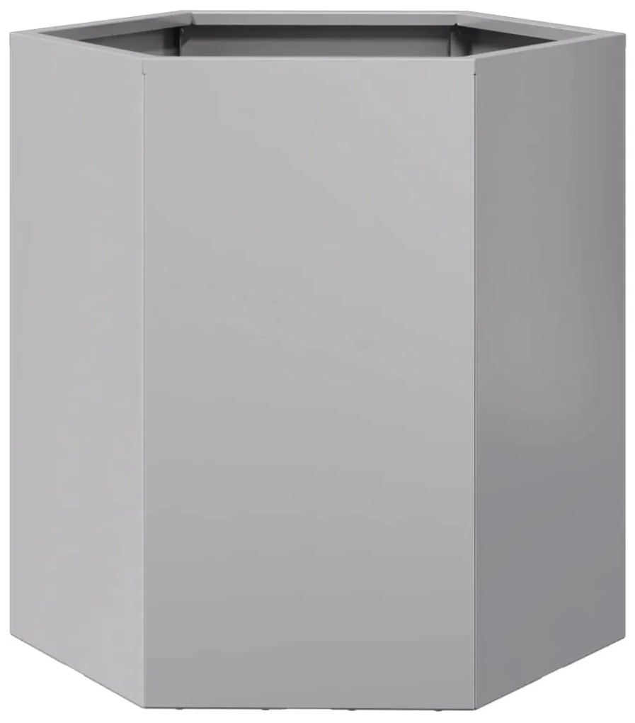 Vasos floreiras jardim 2 pcs hexagonal 46x40x45cm aço galvaniz.