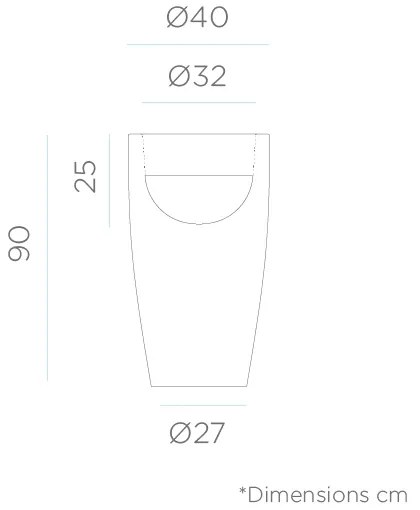 Vaso de flores colorido Polietileno CASA, JARDIM, RESTAURANTE, BAR BAMBOO 90 (ø40 x 90cm) - Preto