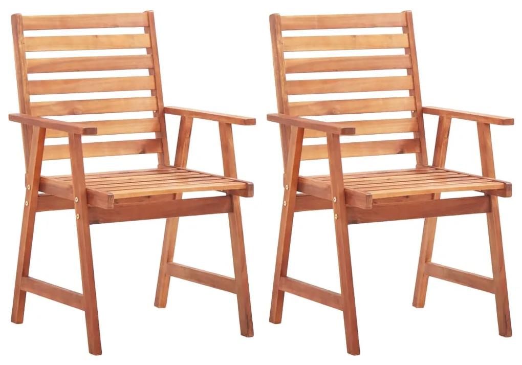 46312 vidaXL Cadeiras jantar p/ jardim 2 pcs madeira acácia maciça
