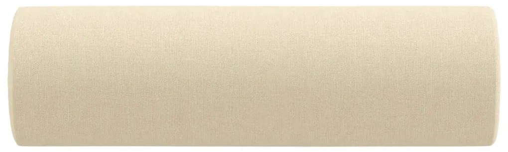 Almofadas decorativas 2 pcs Ø15x50 cm tecido cor creme