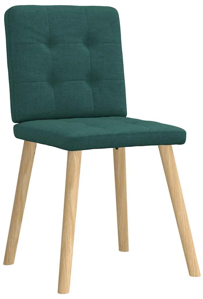 Cadeiras de jantar 2 pcs tecido verde-escuro