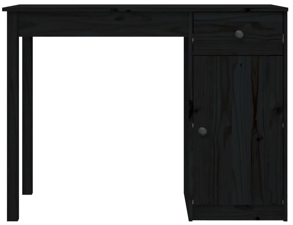 Secretária 100x50x75 cm madeira de pinho maciça preto